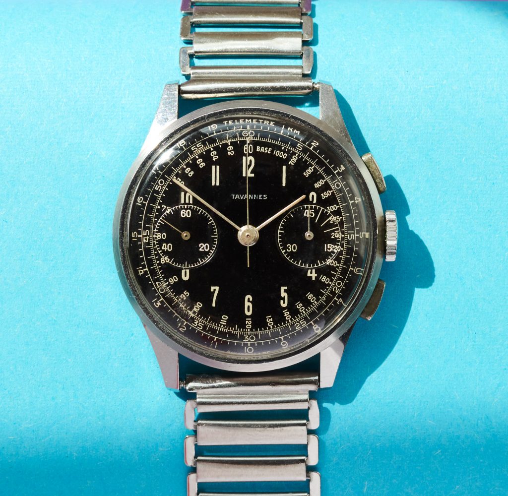 Tavannes gilt dial Chronograph 1940s