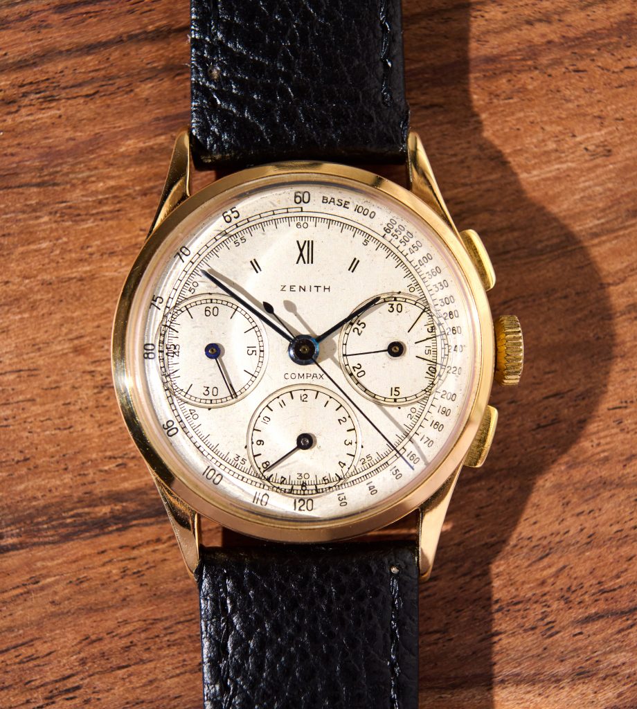 Zenith Compax chrono 1940s 18k