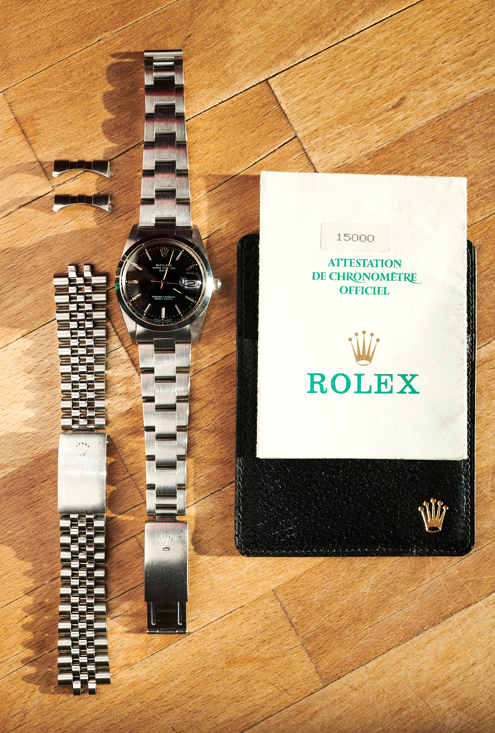 Rolex 15000 Date / Papers / 2 bracelets